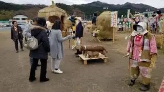 写真:かかし祭りの見学の様子