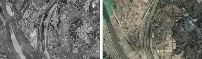 写真:菅生沼地区流作農場の比較