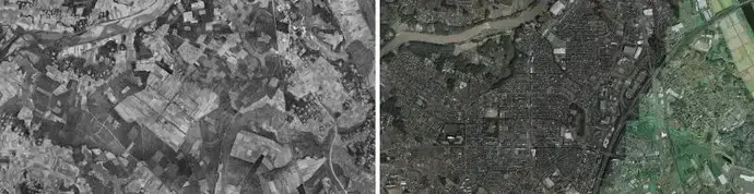写真:大井沢地区素住台農場の比較