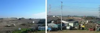 写真:牛舎予定地への盛土