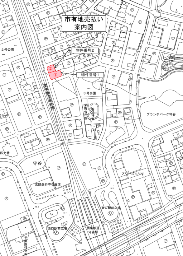 地図：市有地売払い 位置図