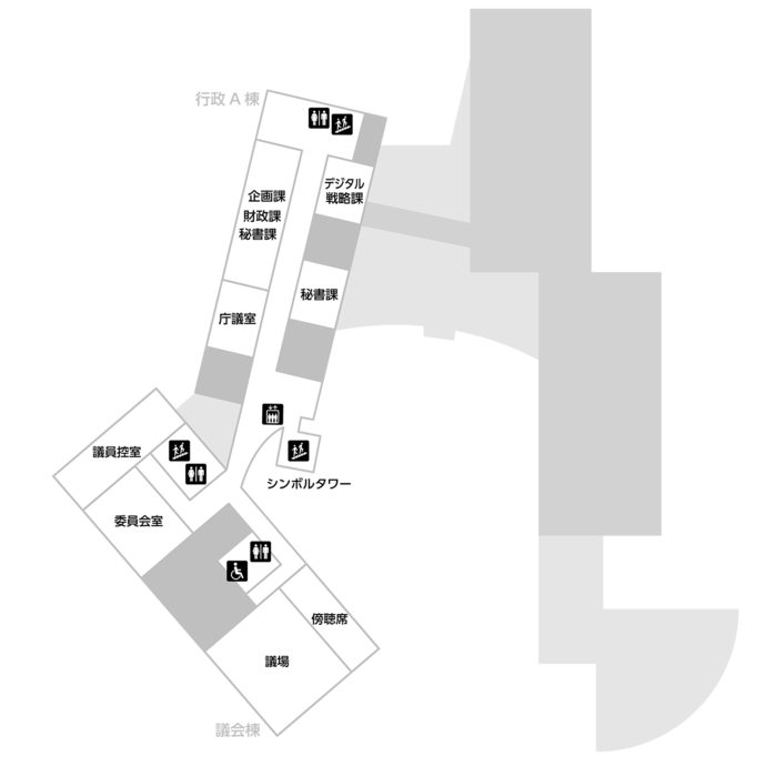 イラスト：庁舎案内図3階