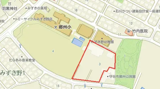 地図:市が購入した土地の位置図