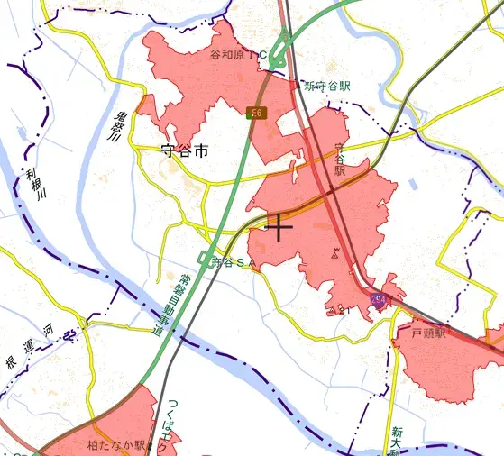 地図:人口集中地区境界図