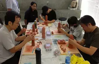はにわ作りの様子