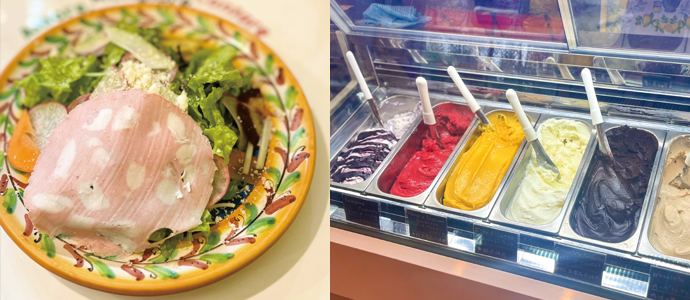 私もモッツァレラチーズとトマトのPizzaと前菜のサラダと手作りジェラート『MIO GELATO 』