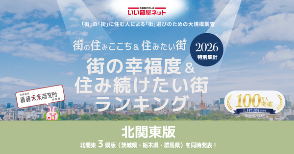 街の幸福度&住み続けたい街ランキング2026北関東版